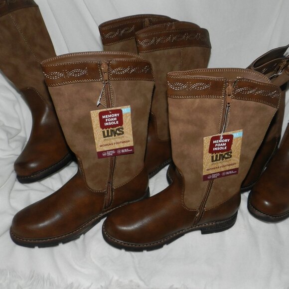 MUK LUKS Women's Logger Whistler Boots Brown NWT🆕SHIPS FAST 🏃‍♀️⚡😮‍💨⚡🚚 - Picture 1 of 15
